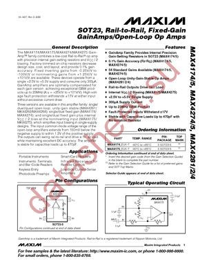 MAX4174AOEUK+T datasheet  